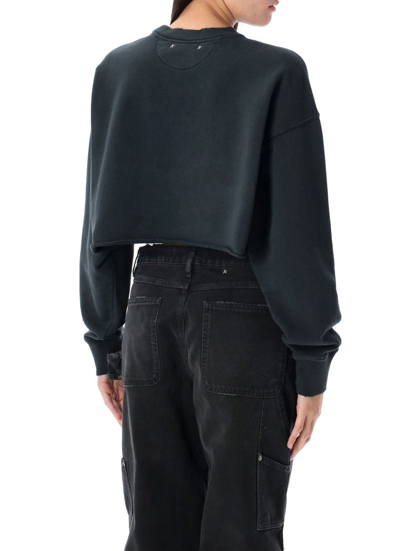 Black Organic Cropped Sweatshirt 2