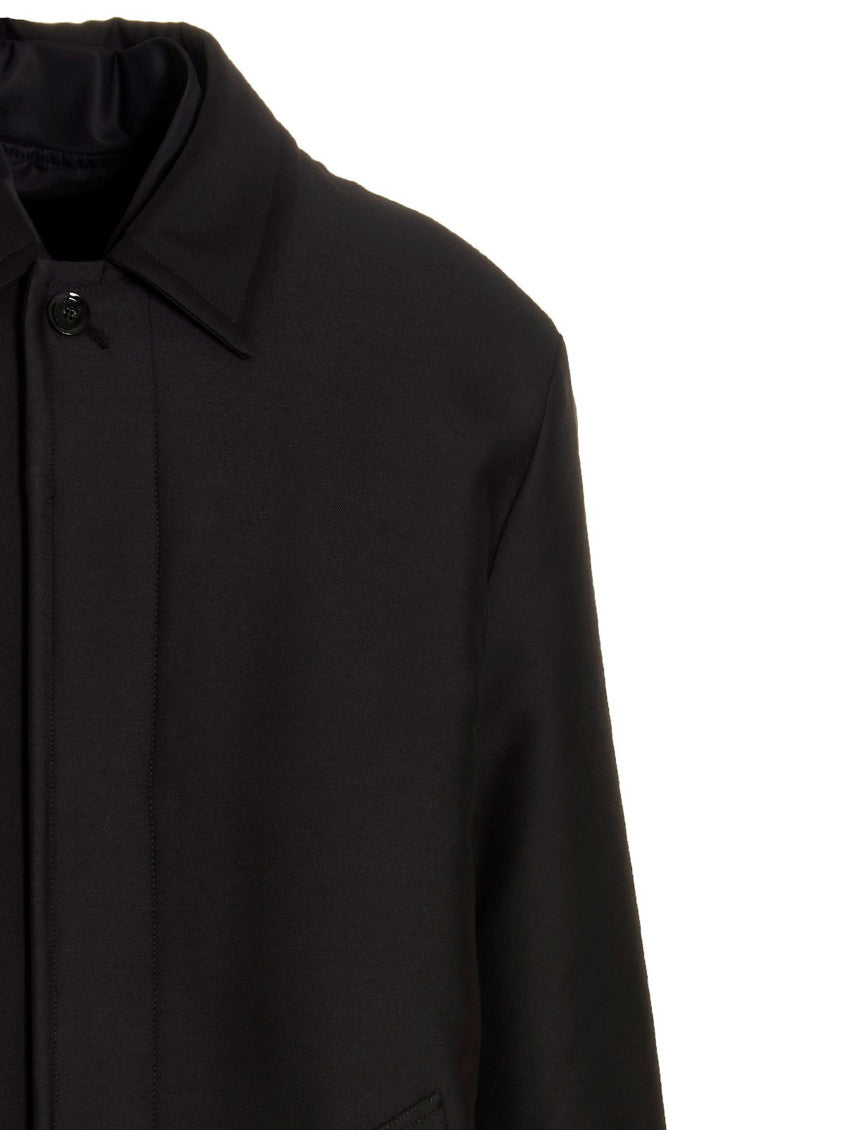 Black Reversible Long Coat 4