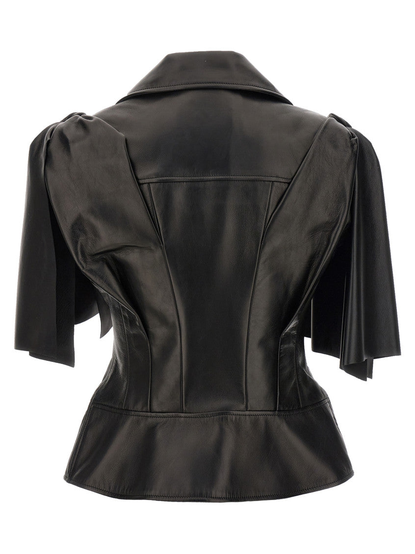 Black Bow Knot Biker Vest 3