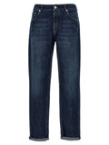 Blue Logo Embroidery Jeans 1