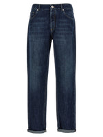 Blue Logo Embroidery Jeans 1