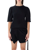 Black Round Neck Ribbed T-shirt 1