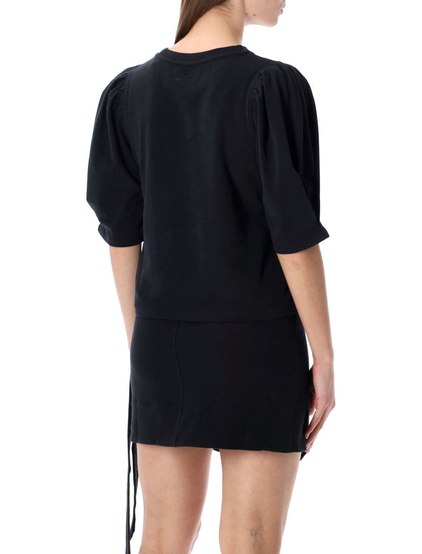 Black Round Neck Ribbed T-shirt 2
