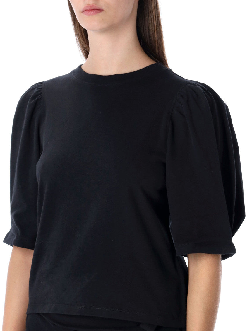 Black Round Neck Ribbed T-shirt 3