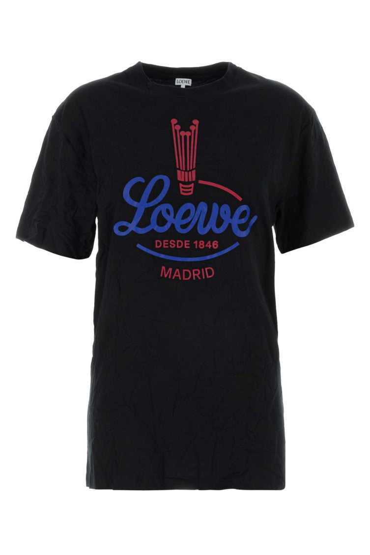 Black Round Neck Graphic Print T-shirt 1