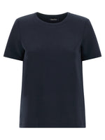 Blue Crew Neck Embroidered T-shirt 1