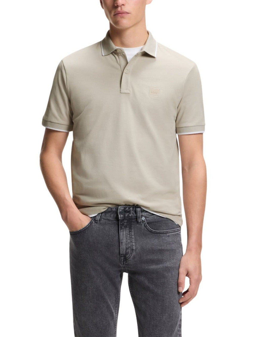 Beige Logo Patch Polo 3