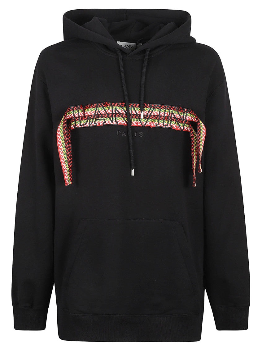 Black Oversized Logo-appliqu Hoodie 2