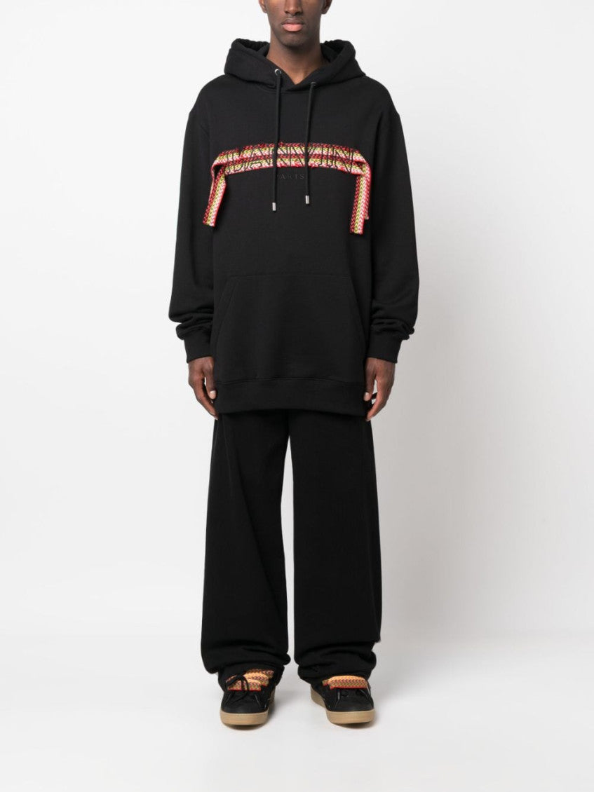 Black Oversized Logo-appliqu Hoodie 3
