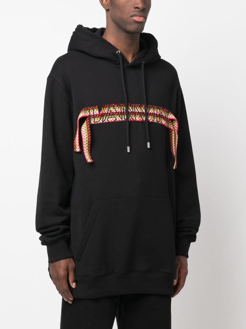 Black Oversized Logo-appliqu Hoodie 5