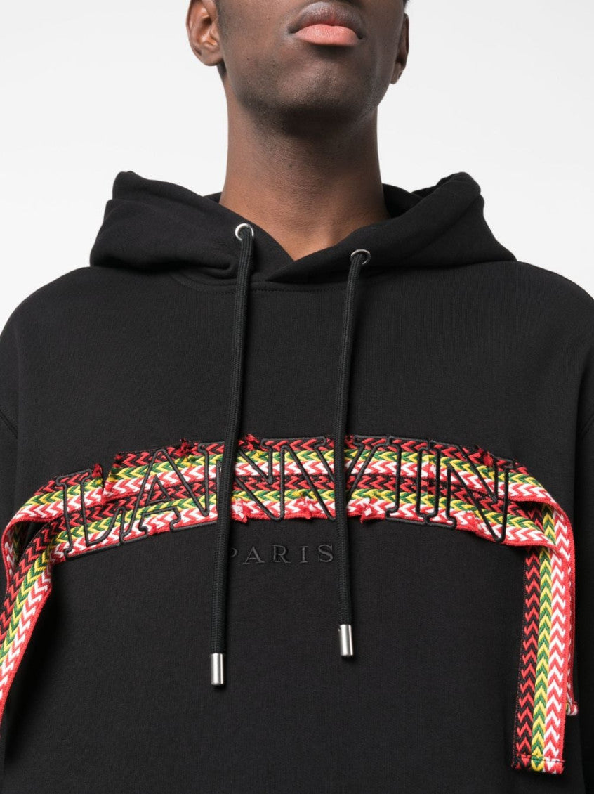 Black Oversized Logo-appliqu Hoodie 7