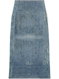 Blue Denim Midi Skirt 1