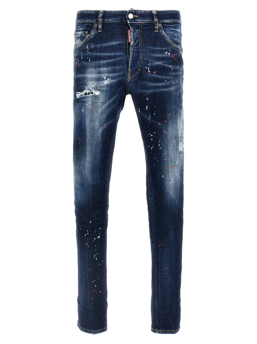 Blue Paint Splatter Jeans 1
