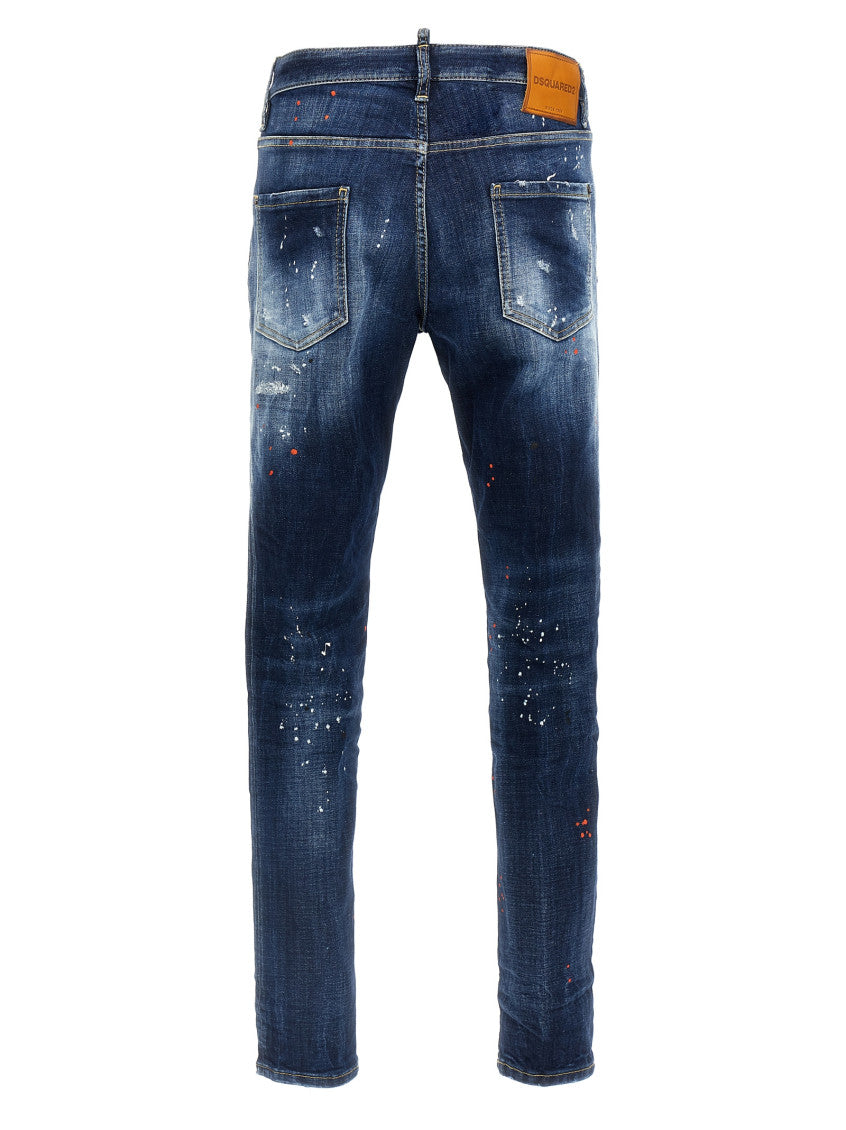 Blue Paint Splatter Jeans 2