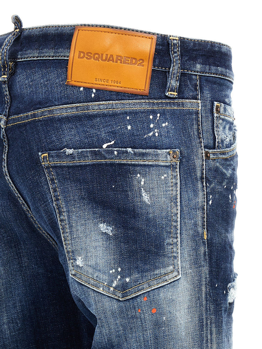 Blue Paint Splatter Jeans 4