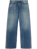 Blue Curved Logo Loose Fit Jeans 1