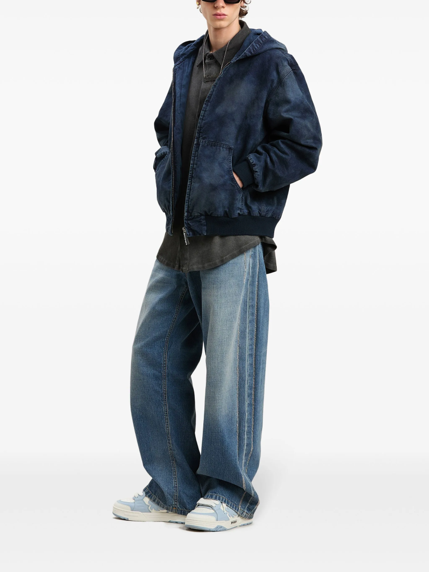 Blue Curved Logo Loose Fit Jeans 2