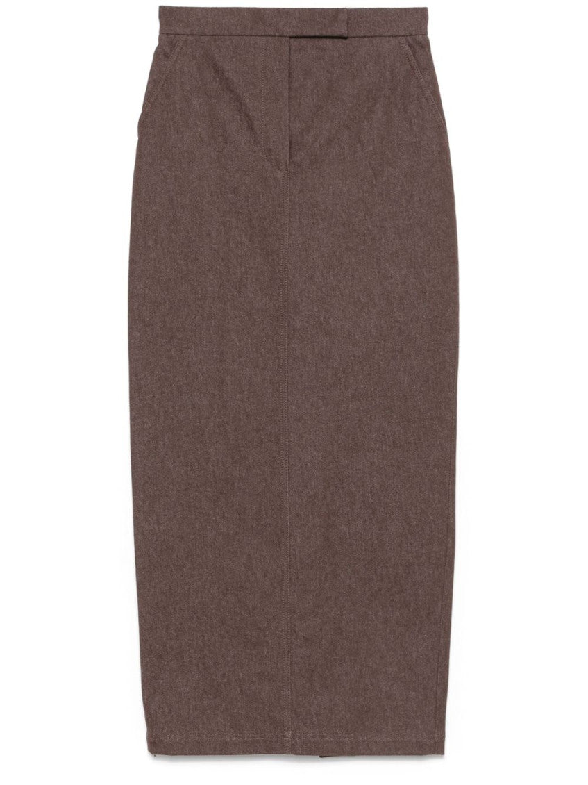 Brown Cotton long skirt 1