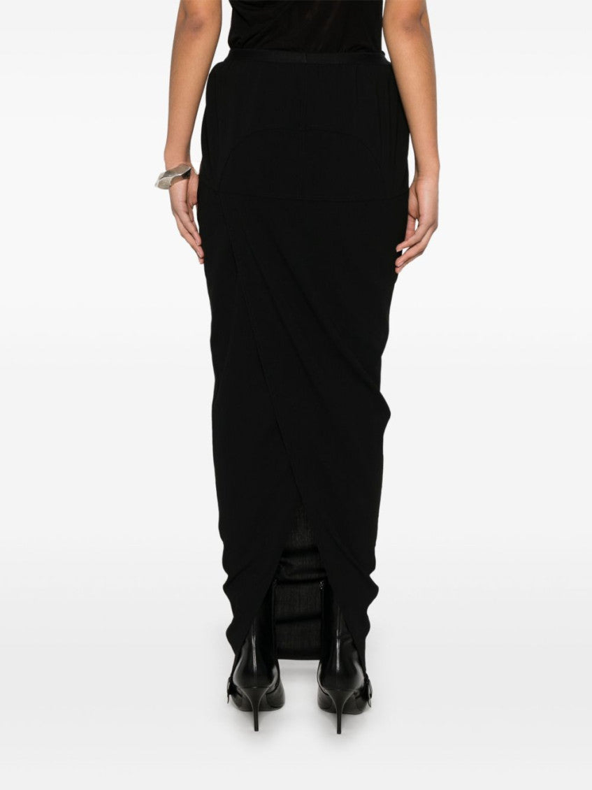 Black Soft Pillar Long Skirt 2