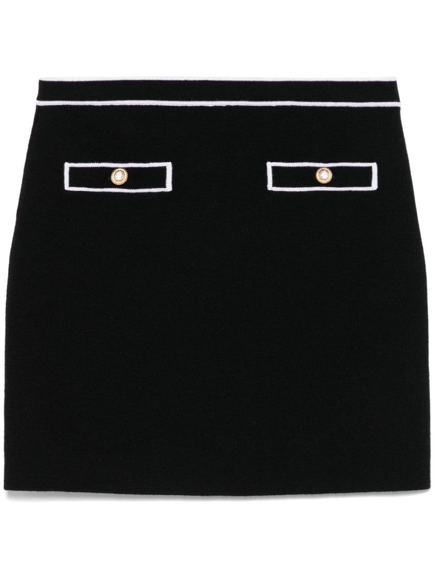 Black Cotton Mini Skirt 1