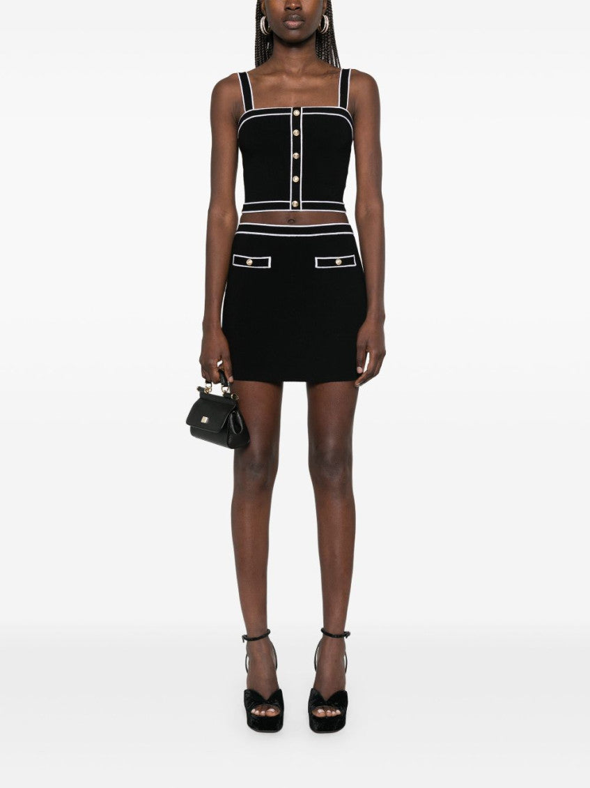 Black Cotton Mini Skirt 3