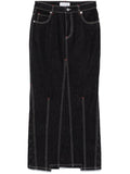 Black Moon denim long skirt 1