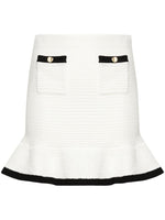 White Sequinned Crochet Miniskirt 1
