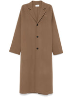Brown Notched Lapels Long Coat 1