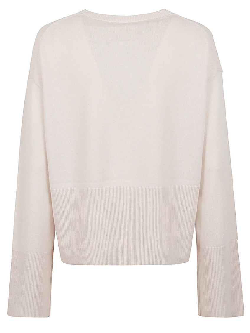 White Cashmere Crewneck Sweater 2