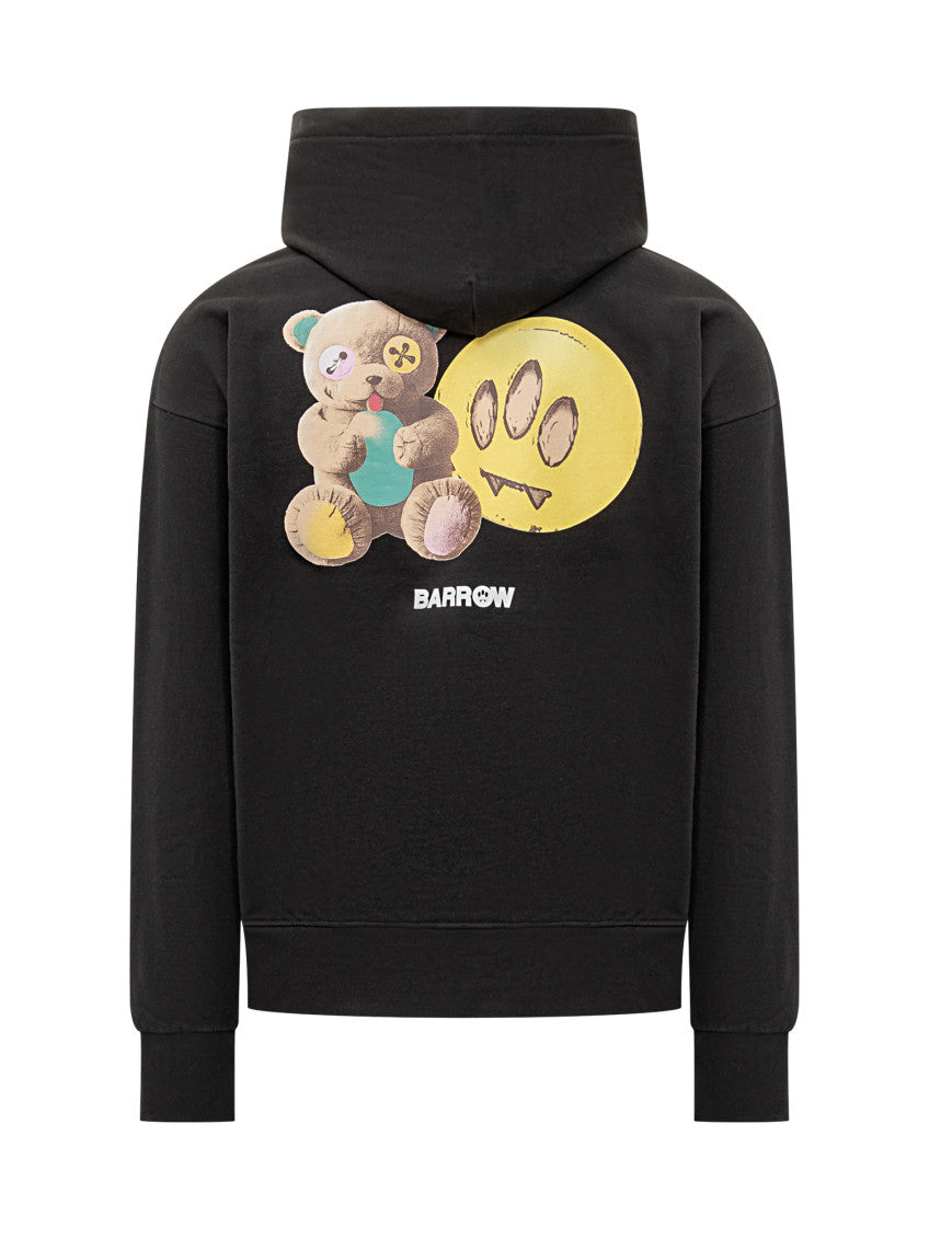 Black Printed Hood Sweatshirt 2