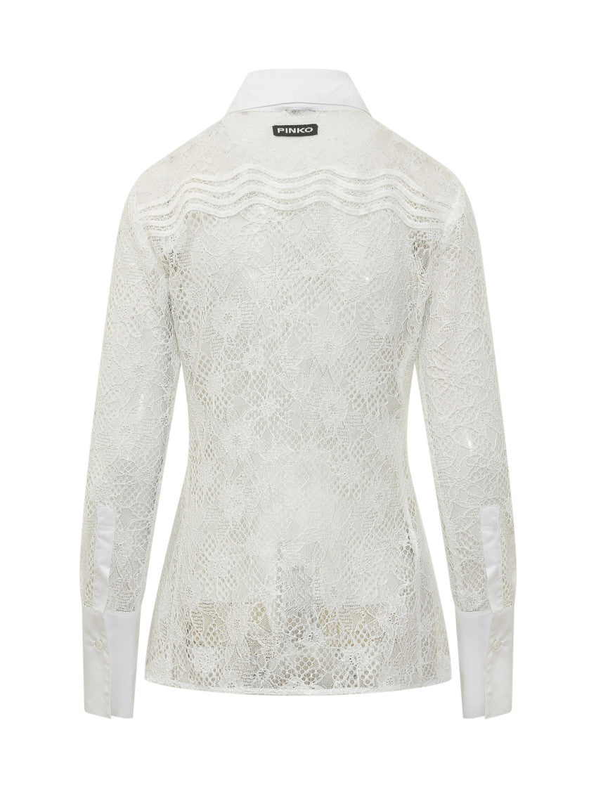White Slim Lace Shirt 2