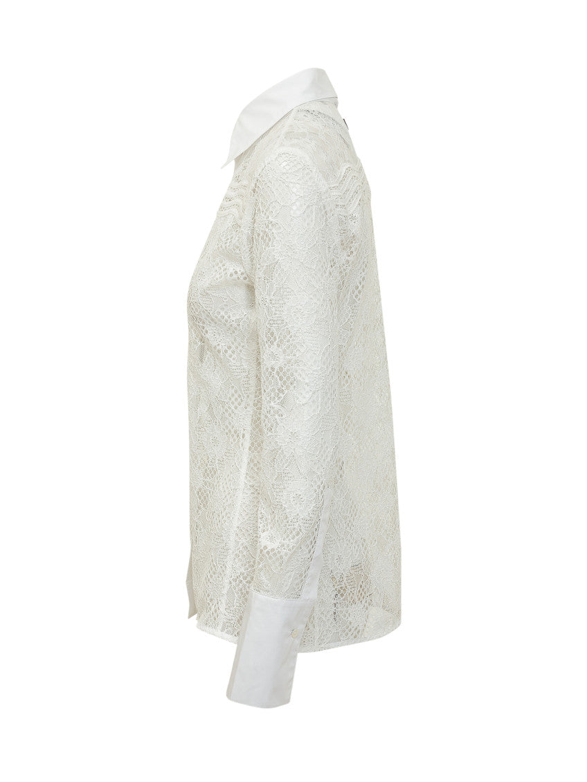 White Slim Lace Shirt 3