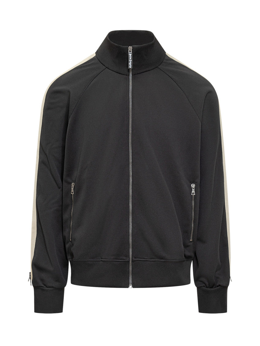 Black Stripes Mock Collar Sweatshirt 1