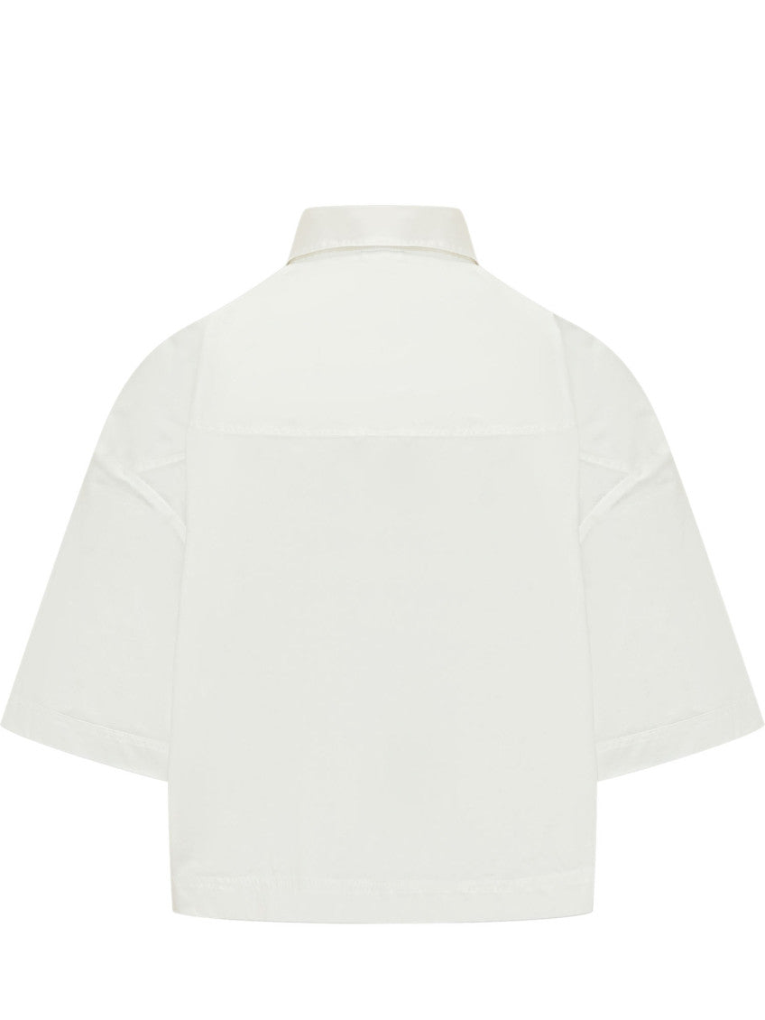 White Embellished Short Sleeves Shirt 2