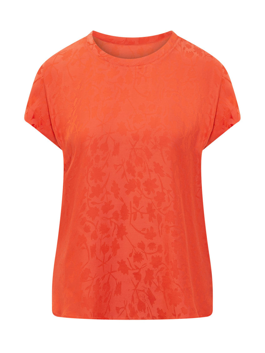 Orange Relaxed Floral Shirt 1