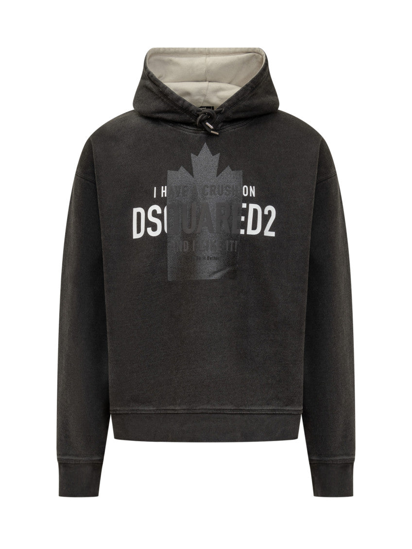Black Logo Hood Sweatshirt 1