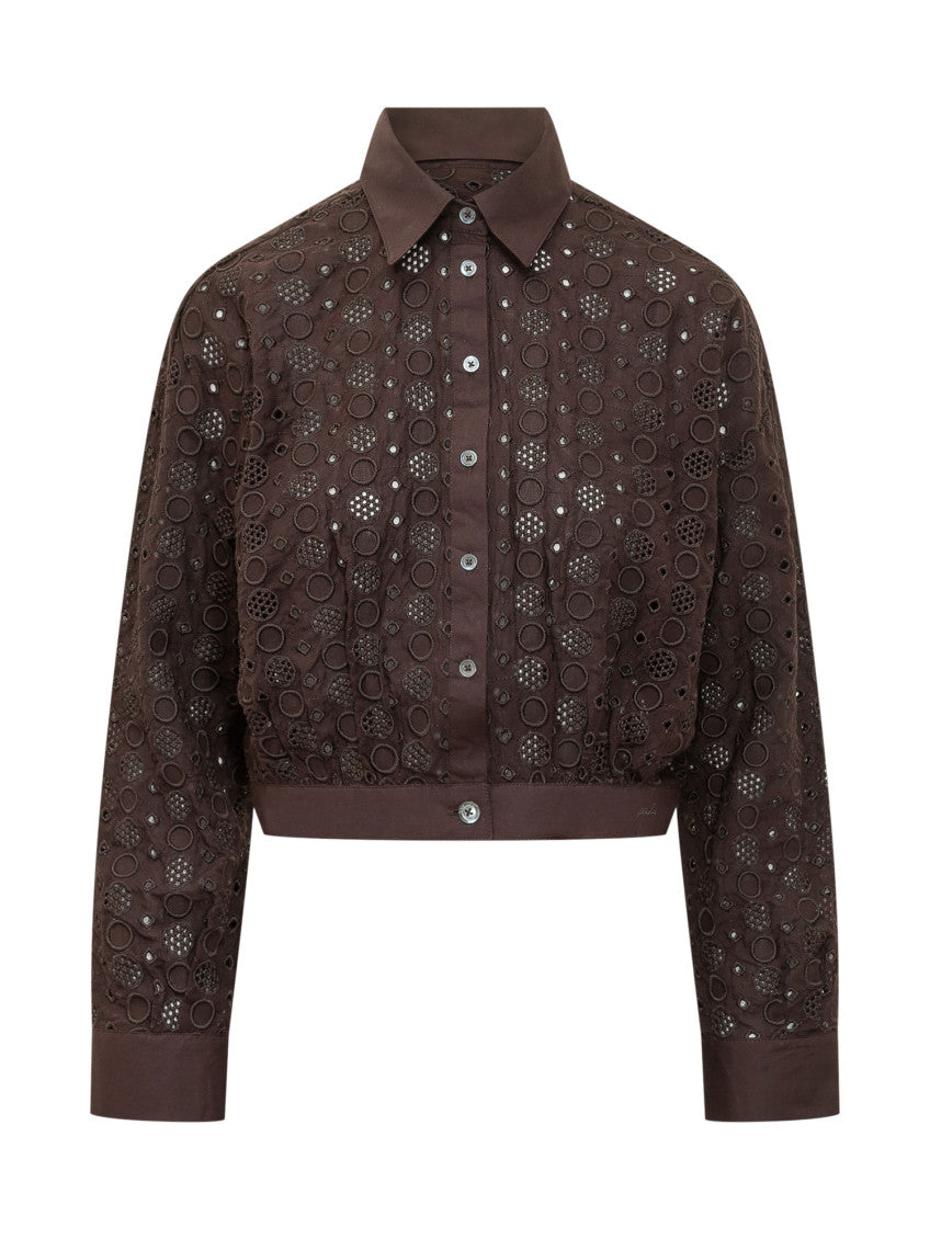 Brown Regular Embroidered Shirt 1