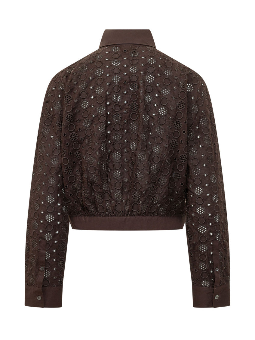 Brown Regular Embroidered Shirt 2