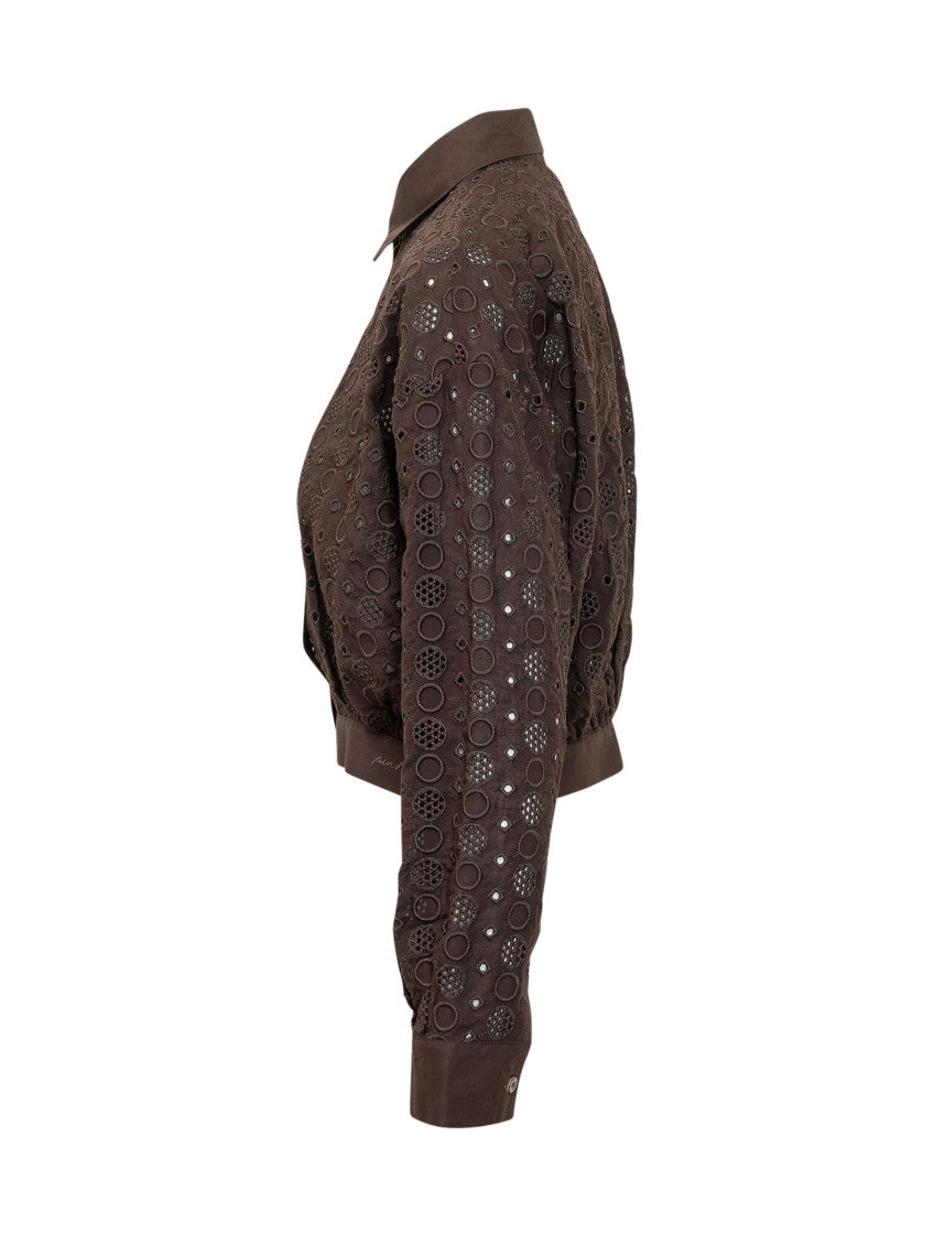 Brown Regular Embroidered Shirt 3