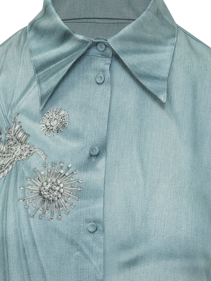 Blue Embellished Full Sleeves Shirt 4