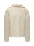 Off White Solid Hood Sweatshirt 1
