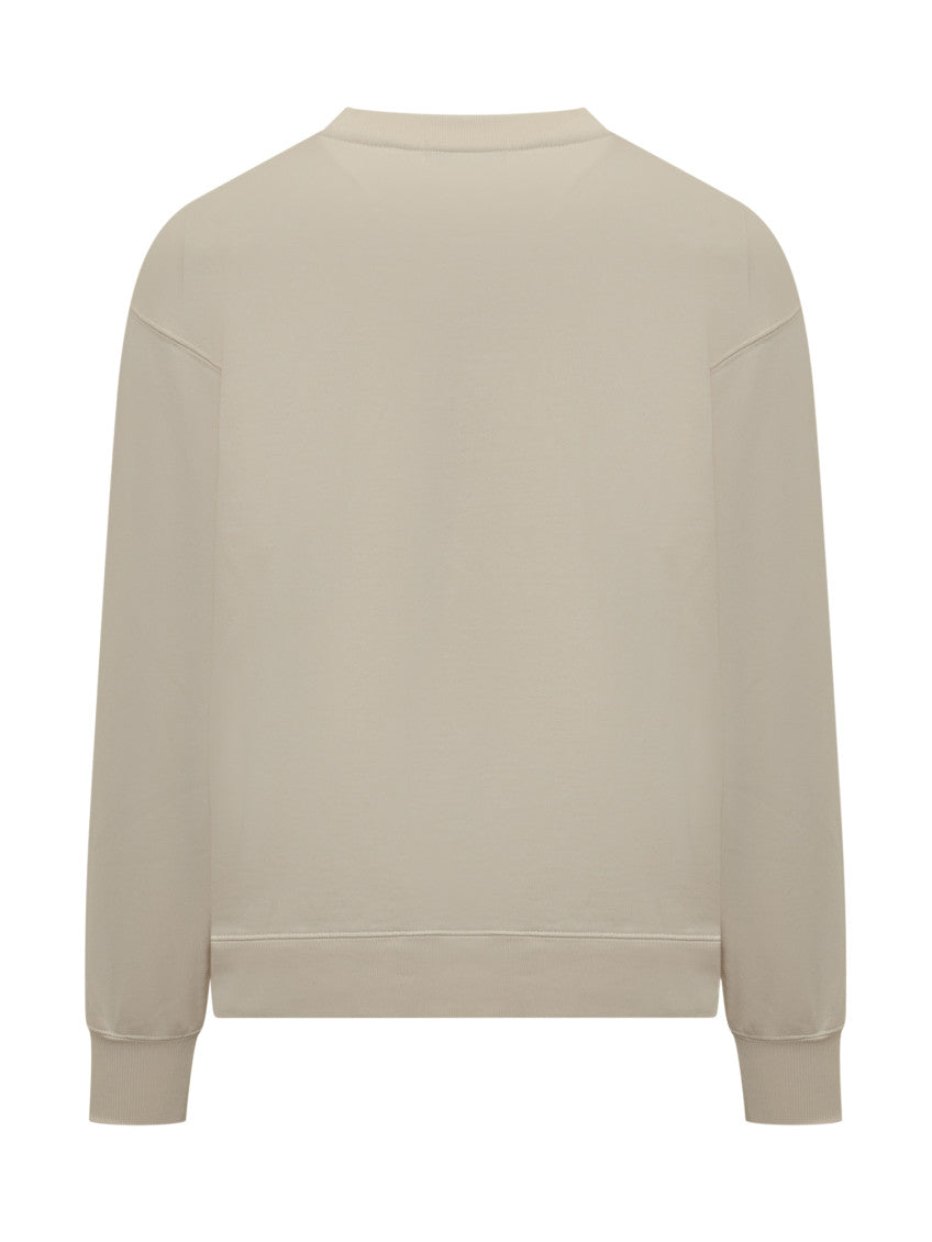 Beige Graphic Crew Neck Sweatshirt 2