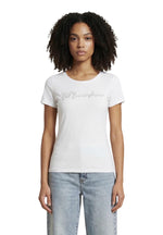 White Graphic Round Neck T-Shirt 1