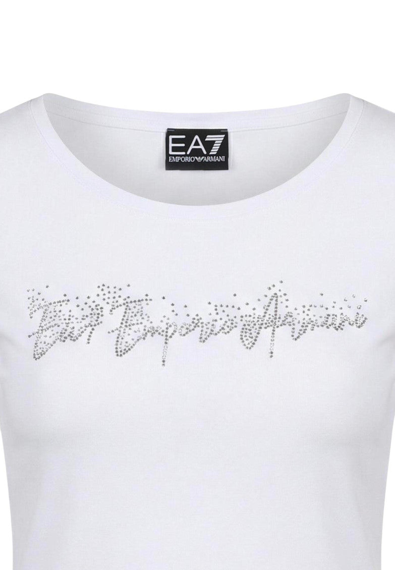 White Graphic Round Neck T-Shirt 2