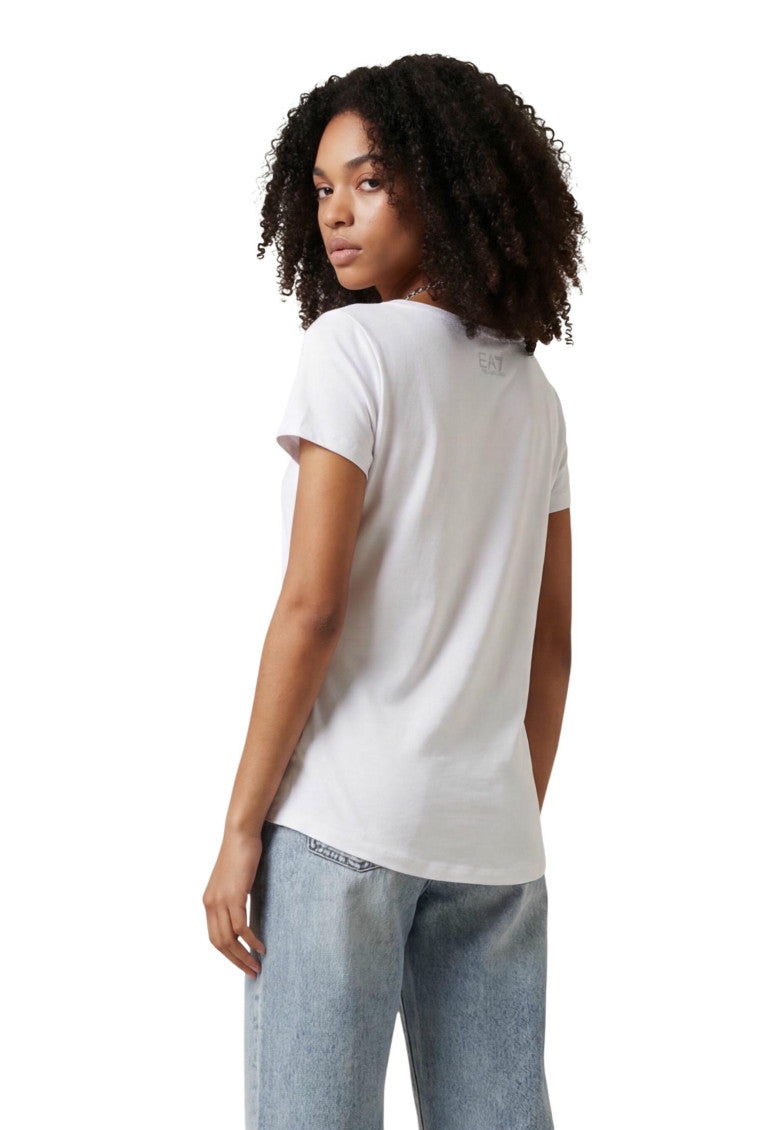 White Graphic Round Neck T-Shirt 3