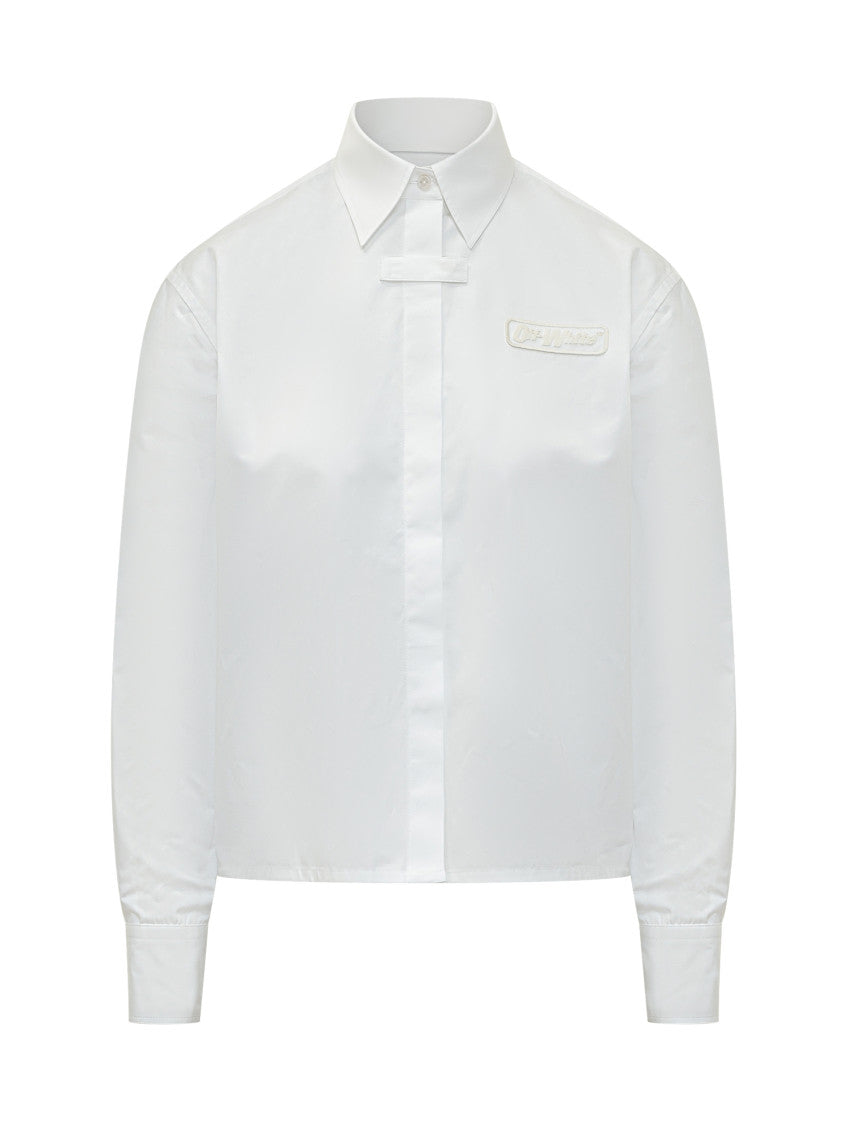 White Regular Logo Patch Shirt 1