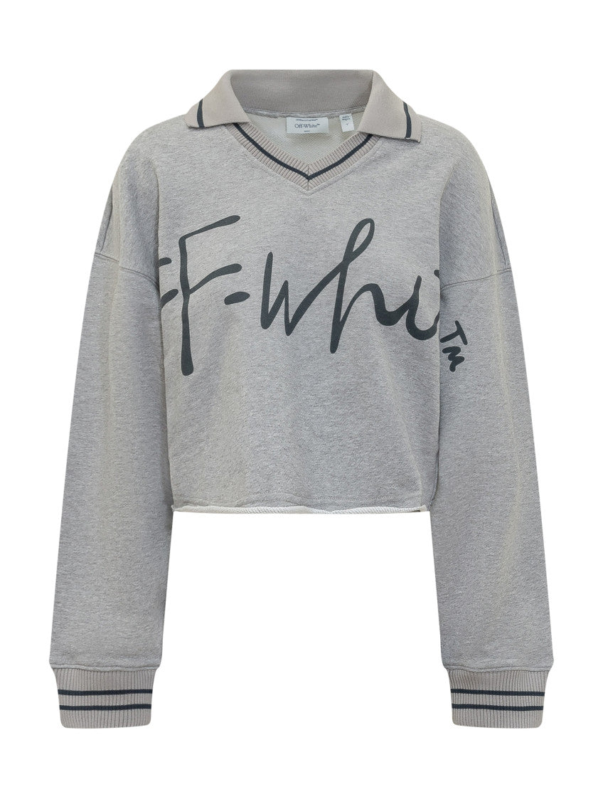 Grey Logo V Neck Sweatshirt 1