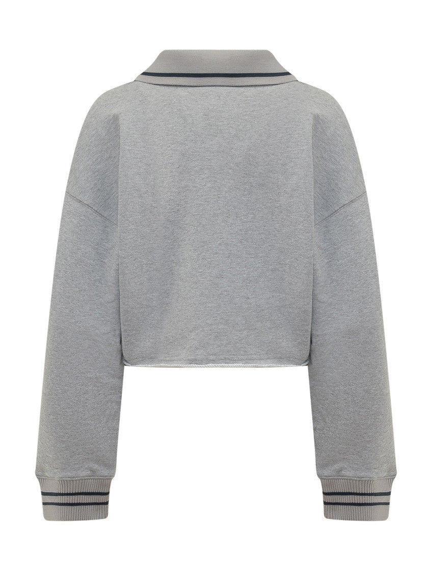 Grey Logo V Neck Sweatshirt 2