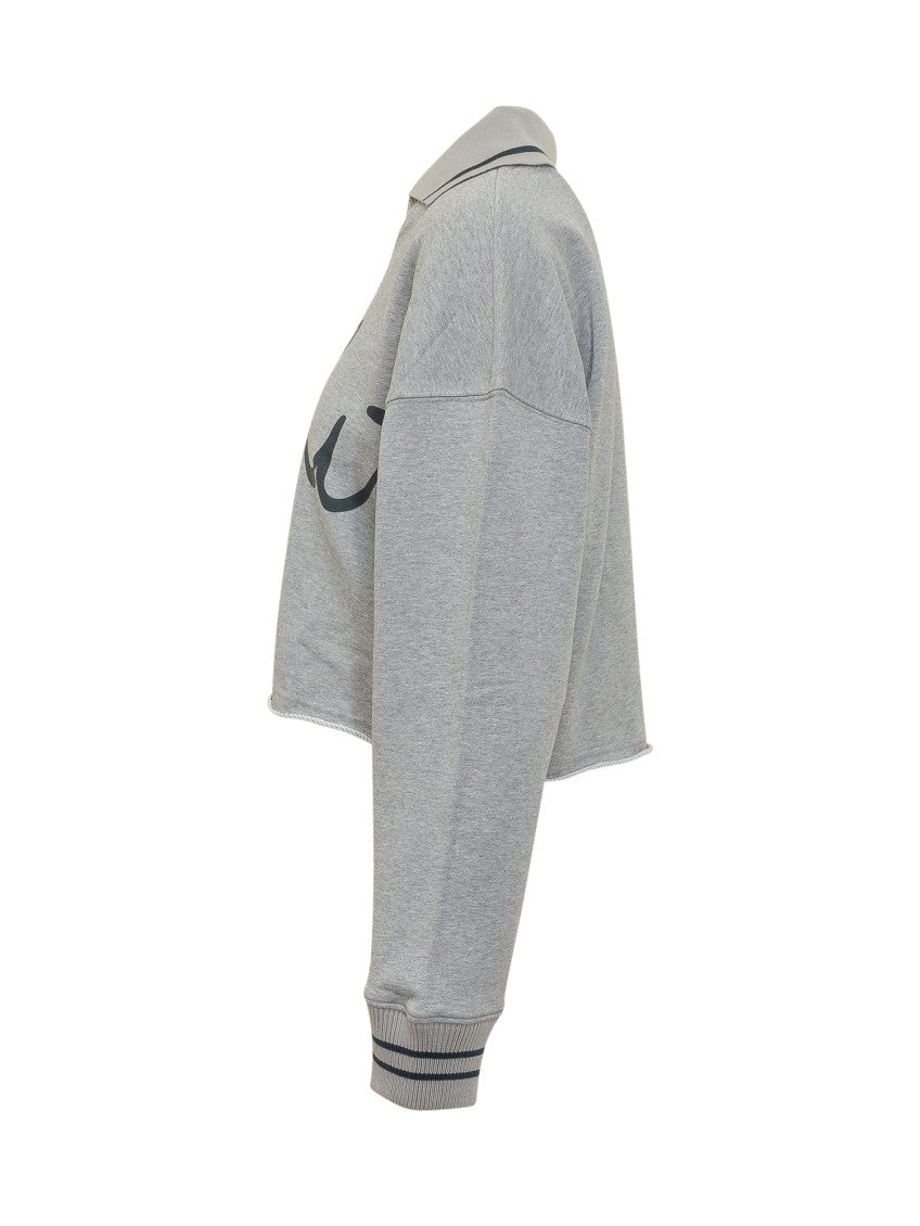 Grey Logo V Neck Sweatshirt 3