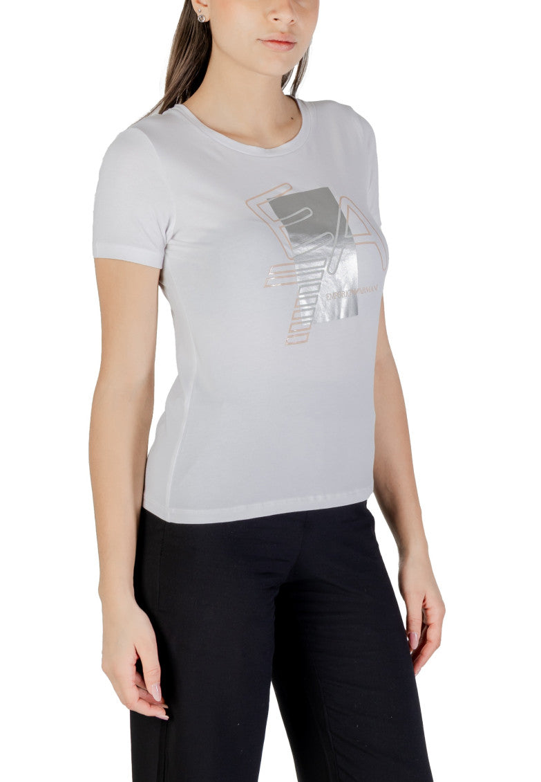 White Logo Round Neck T-Shirt 4